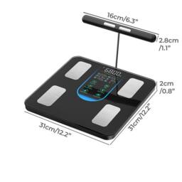 Centra Body Fat Scale Bathroom Digital Smart Pregnancy BMI Monitor Bluetooth in Black - thumbnail 4