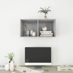 Berkfield Home Wall-mounted TV Cabinet Concrete Grey 37x37x72 cm Engineered Wood - Size: 37 x 37 x 72 cm - thumbnail 6