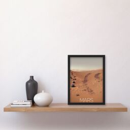 Artery8 NASA Our Solar System Mars Rover Planet Surface Image Artwork Framed Wall Art Print A4 in Black - thumbnail 2
