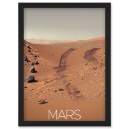 Artery8 NASA Our Solar System Mars Rover Planet Surface Image Artwork Framed Wall Art Print A4 in Black - thumbnail 1