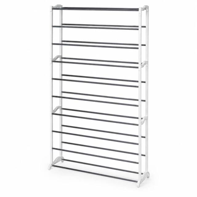 FORGEVIO 10-Tier Metal Shoe Rack Organizer Holds Up to 30 Pair in White - image 1