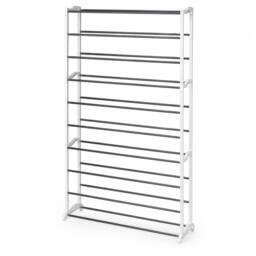 FORGEVIO 10-Tier Metal Shoe Rack Organizer Holds Up to 30 Pair in White - thumbnail 4