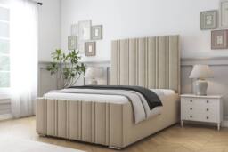 "Sloomy Radcliffe Coniston Frame-Mattress - 50"" Upholstered Headboard in Cream - Size: Super King" - thumbnail 2