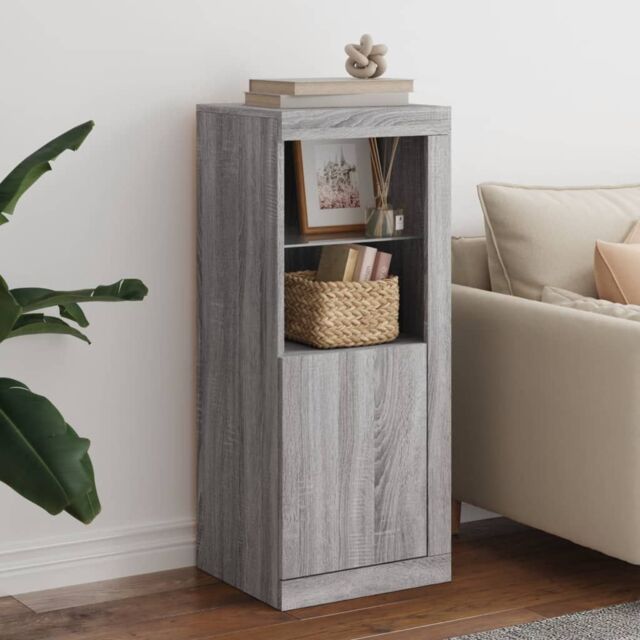 Berkfield Home Sideboard with LED Lights Grey Sonoma 41x37x100 cm - Size: 41 x 37 x 100 cm - image 1