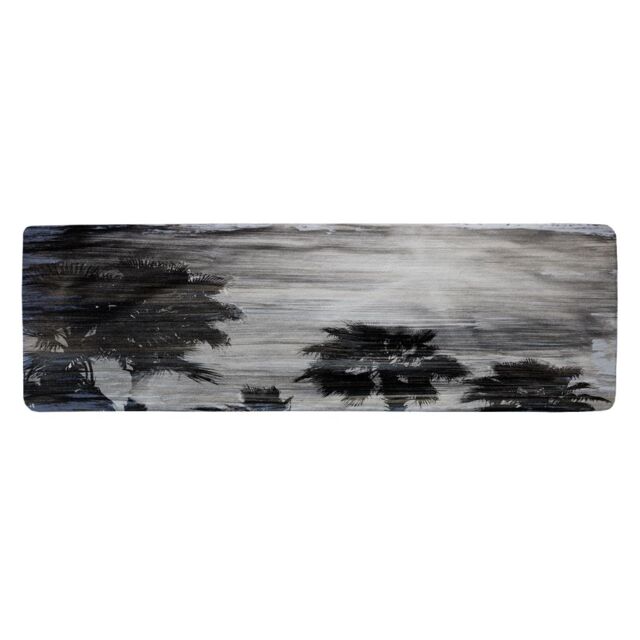 Benjamin Tate Design Silver & Black Palm Runner Rug in Natural - Size: 67 cm x 230 cm - image 1