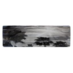 Benjamin Tate Design Silver & Black Palm Runner Rug in Natural - Size: 67 cm x 230 cm - thumbnail 1