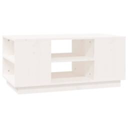 Berkfield Home Beautiful Coffee Table White 90x49x40.5 cm Solid Wood Pine - thumbnail 3