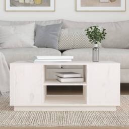 Berkfield Home Beautiful Coffee Table White 90x49x40.5 cm Solid Wood Pine - thumbnail 1