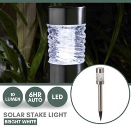 Marco Paul 6 Pack of Silver Stainless Solar Powered Stake Lights 57cm in Metallic Silver - thumbnail 4
