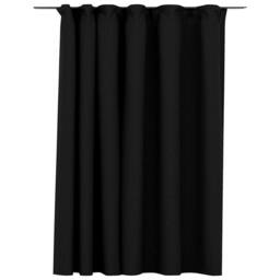 Berkfield Home Linen-Look Blackout Curtain with Hooks Anthracite 290x245 cm in Black