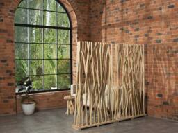 Vente-unique Set Of 2 Teak Wood Room Dividers - W. 100 X D. 25 X H. 180 Cm in Light Oak - thumbnail 5