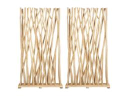 Vente-unique Set Of 2 Teak Wood Room Dividers - W. 100 X D. 25 X H. 180 Cm in Light Oak - thumbnail 2