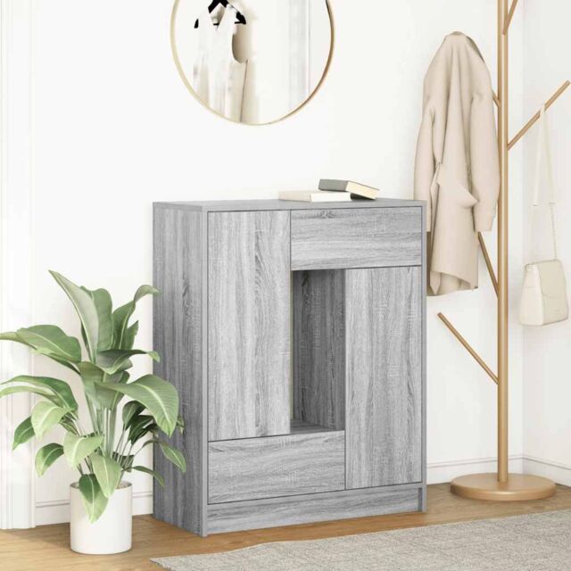 Berkfield Home Sideboard with Drawers & Doors Grey Sonoma 73x31x90 cm - Size: 73 x 31 x 90 cm - image 1