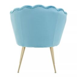 Orsina Ovala Velvet Scalloped Chair in Blue - thumbnail 4