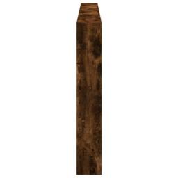 Berkfield Home Headboard Cabinet with LED Smoked Oak 220x17x102 cm in Brown - Size: 220 x 17 x 102 cm - thumbnail 7