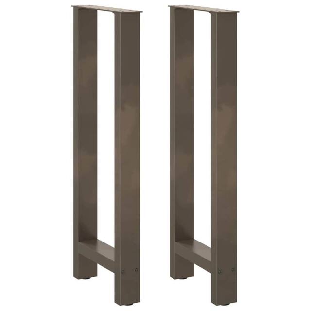 Berkfield Home Coffee Table Legs Natural Steel 2 pcs 50x(100-101) cm Steel in Grey - image 1