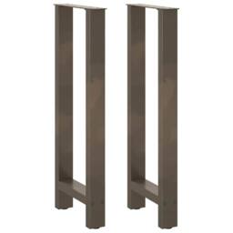 Berkfield Home Coffee Table Legs Natural Steel 2 pcs 50x(100-101) cm Steel in Grey - thumbnail 1