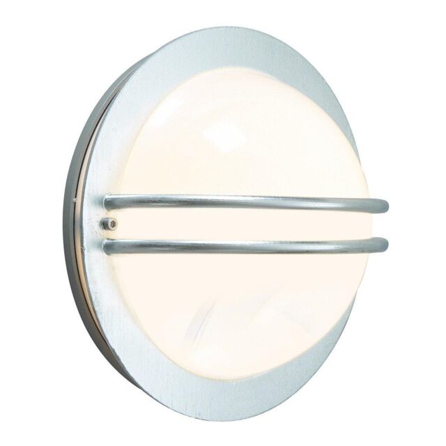 Netlighting Bremen 1 Light Outdoor Wall Light Galvanised IP54 E27 in Grey - image 1