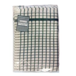 Universal Textiles No 50 Terry Check Tea Towel Green - thumbnail 1
