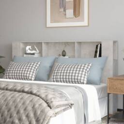 Berkfield Home Headboard Cabinet Concrete Grey 180x18.5x104.5 cm - thumbnail 2
