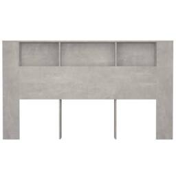 Berkfield Home Headboard Cabinet Concrete Grey 180x18.5x104.5 cm - thumbnail 4