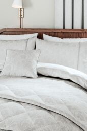 1951 'Ashleigh' Jacquard Bedspread in Silver - thumbnail 2