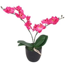 Berkfield Home Artificial Orchid Plant with Pot 30 cm Red - thumbnail 1