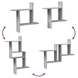 Berkfield Home Durable Wall Shelves 2 pcs Grey Sonoma 50x12x50 cm Engineered Wood - Size: 50 x 12 x 50 cm - thumbnail 7