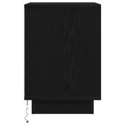 Berkfield Home Durable Bedside Cabinet with LED Lights¬†Black 38x34x50 cm in Black - Size: 38 x 34 x 50 cm - thumbnail 7
