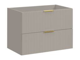 Vente-unique Fluted Wall-Hung Vanity Unit - Beige - W80 Cm - ZEVARA - thumbnail 5