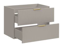 Vente-unique Fluted Wall-Hung Vanity Unit - Beige - W80 Cm - ZEVARA - thumbnail 6
