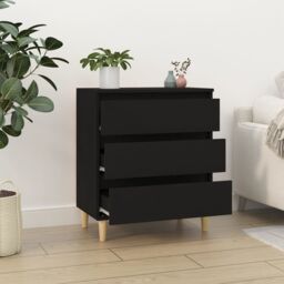 Berkfield Home Sideboard Black 60x35x70 cm Engineered Wood - Size: 60 x 35 x 70 cm - thumbnail 3