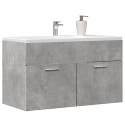 Berkfield Home Sink Cabinet Concrete Grey 80x38.5x46 cm Engineered Wood - thumbnail 3