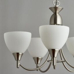 Loops 5 Lamp Ceiling & 2x Twin Wall Light Pack Satin Chrome Glass Matching Fittings in Clear - thumbnail 4