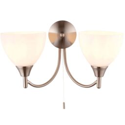 Loops 5 Lamp Ceiling & 2x Twin Wall Light Pack Satin Chrome Glass Matching Fittings in Clear - thumbnail 5