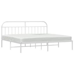 Berkfield Home Metal Bed Frame with Headboard White 200x200 cm - thumbnail 5