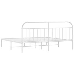 Berkfield Home Metal Bed Frame with Headboard White 200x200 cm - thumbnail 8