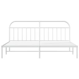 Berkfield Home Metal Bed Frame with Headboard White 200x200 cm - thumbnail 6