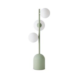 ValueLights Marlow Opaque Glass Globe 3 Way Table Lamp in Green - thumbnail 7