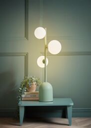 ValueLights Marlow Opaque Glass Globe 3 Way Table Lamp in Green
