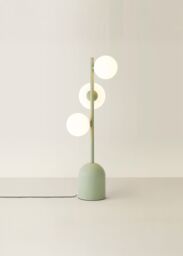ValueLights Marlow Opaque Glass Globe 3 Way Table Lamp in Green - thumbnail 2