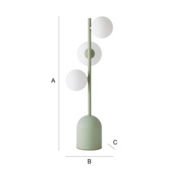 ValueLights Marlow Opaque Glass Globe 3 Way Table Lamp in Green - thumbnail 8