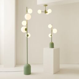 ValueLights Marlow Opaque Glass Globe 3 Way Table Lamp in Green - thumbnail 6