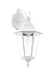 Loops IP44 Outdoor Wall Light White Traditional Lantern 1x 60W E27 Porch Lamp Down