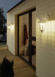 Loops IP44 Outdoor Wall Light White Traditional Lantern 1x 60W E27 Porch Lamp Down - thumbnail 3