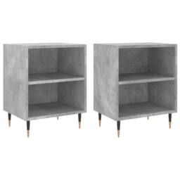 Berkfield Home Bedside Cabinets 2 pcs Concrete Grey 40x30x50 cm Engineered Wood - Size: 40 x 30 x 50 cm - thumbnail 1