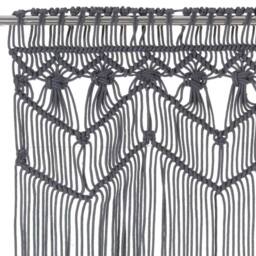 Berkfield Home Macrame Curtain Anthracite 140x240 cm Cotton in Dark Grey