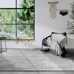 THE RUGS Villeroy & Boch 1906 Wool Rug Ursule Handwoven High Low Pile in Grey - Size: 190 cm x 280 cm - thumbnail 7