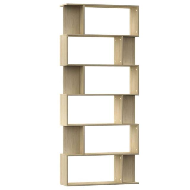 Berkfield Home Book Cabinet/Room Divider Sonoma Oak 80x24x192 cm Engineered Wood in Light Tan - Size: 80 x 24 x 192 cm - image 1