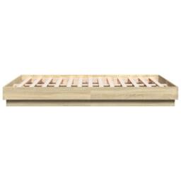 Berkfield Home Bed Frame with LED without Mattress Sonoma Oak 150x200 cm King Size in Light Brown - thumbnail 7